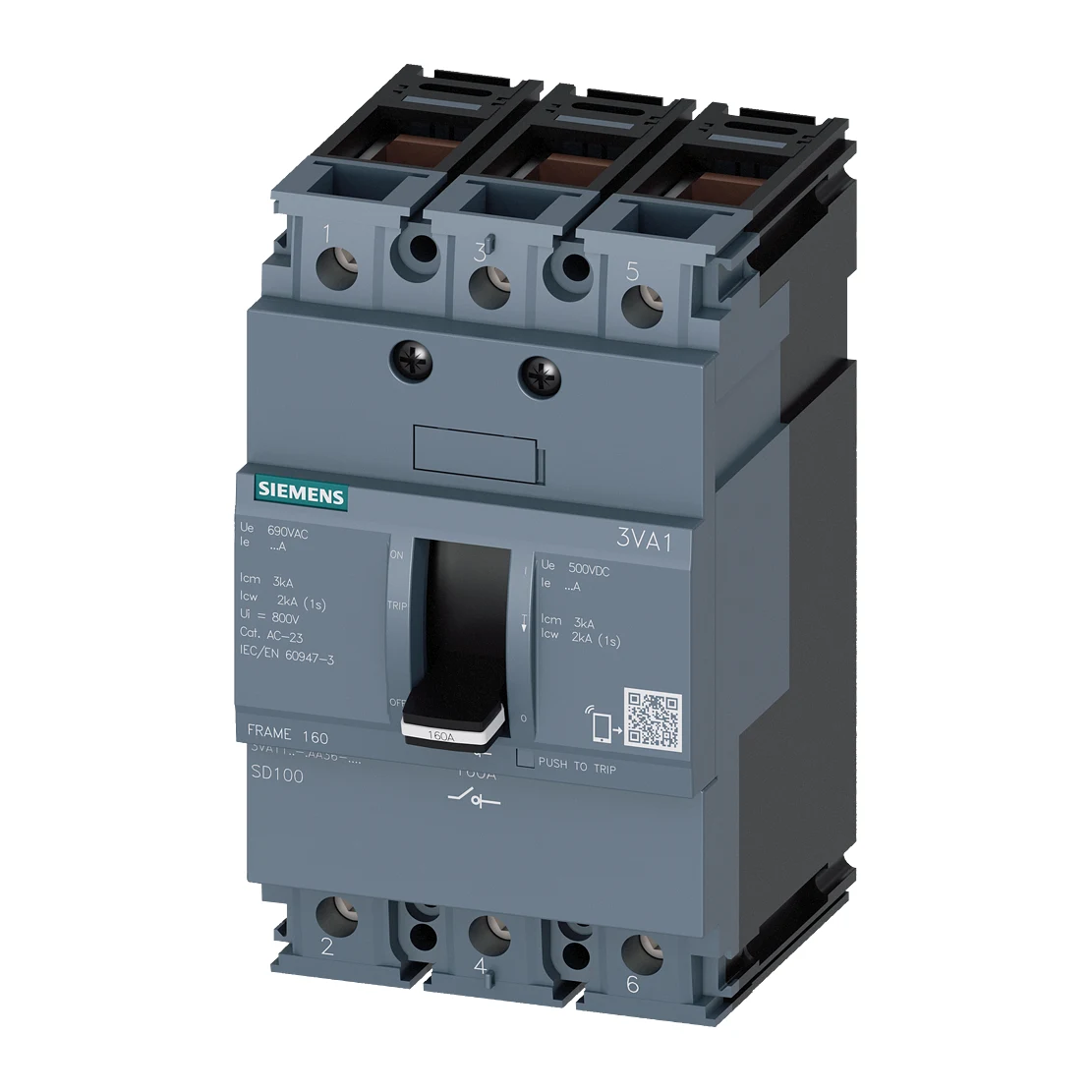 Siemens 3VA1163-1AA36-0AA0 Molded Case Circuit Breaker 63 A