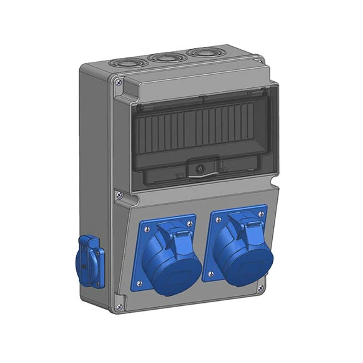 Mete Enerji 70035050B004 2 adet 3x32A IP44 Eğik Makine Prizi Önde + 2 adet 1x16A IP44 Pano Prizi Yanda