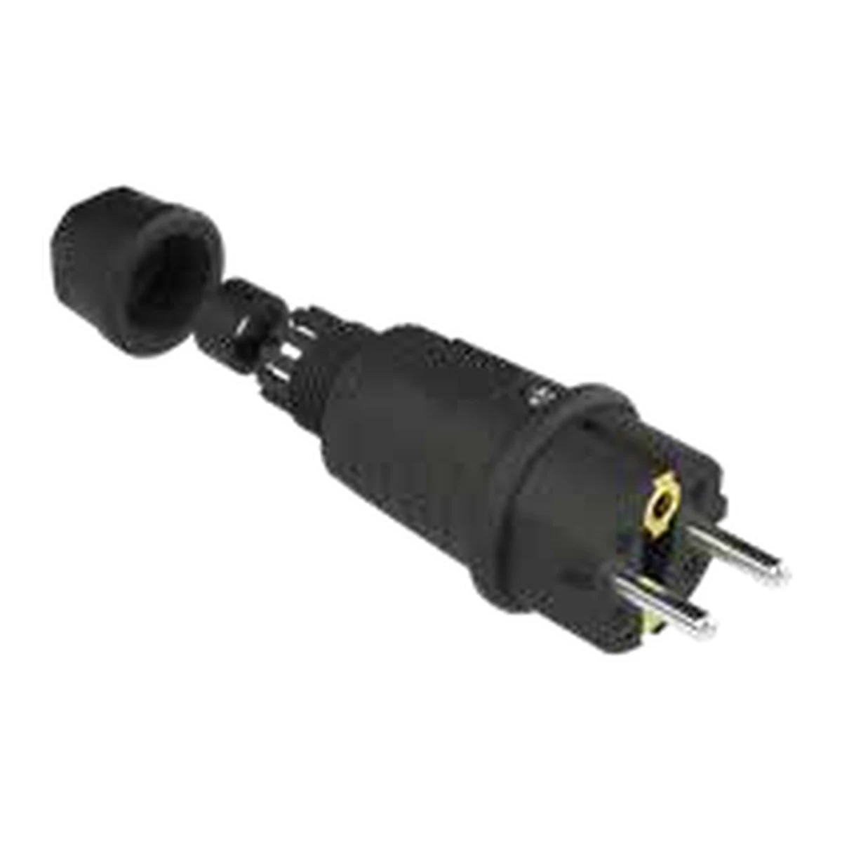 Bylion 950-001-0002 REF-EF Single-Phase Straight Plug 16 A Type E/F (UNI-Schuko) IP54 Black