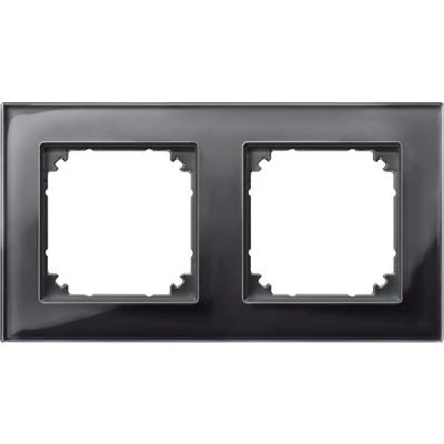 Schneider Electric 489203 Double frame, M-Elegance Glass, Onyx black