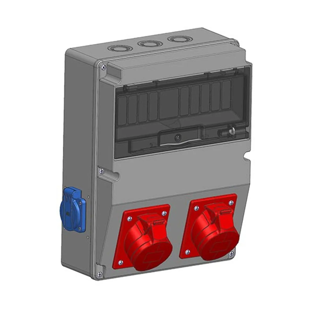 Mete Enerji 70065050B001 2 adet 5x16A IP44 Eğik Makine Prizi Önde + 2 adet 1x16A IP44 Pano Prizi Yanda