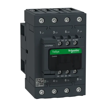 Schneider Electric LC1DT60ABNE TeSys Deca Kontaktör 4P 60A AC3 NA+NK 24-60V ACDC EVLK — üretici katalog görseli
