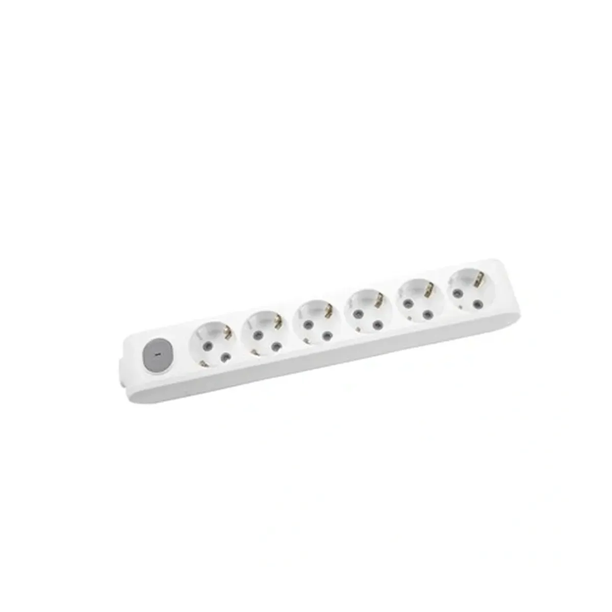 Viko White Six-Outlet Switched Grounded Power Strip without Cable