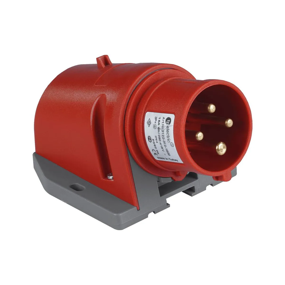 TP Elektrik 3122-312-1600 CEE 4x16A Duvar Fişi, IP 44, 6h