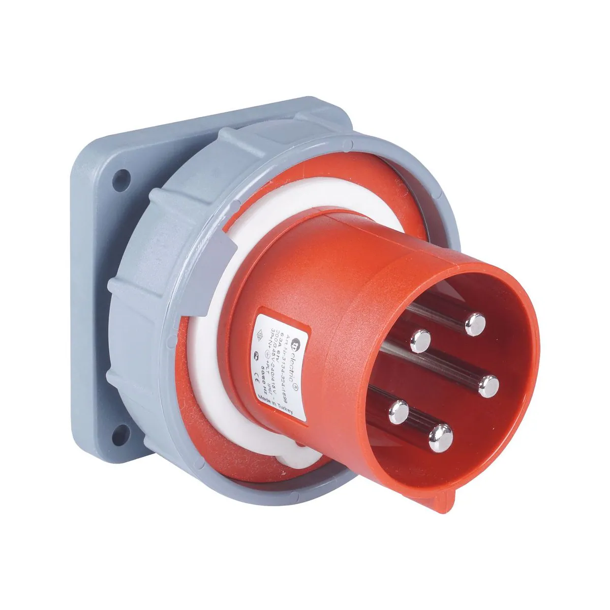 TP Elektrik 3134-324-1600 Uzun Gövdeli Makine Fişi, IP 67, 6h