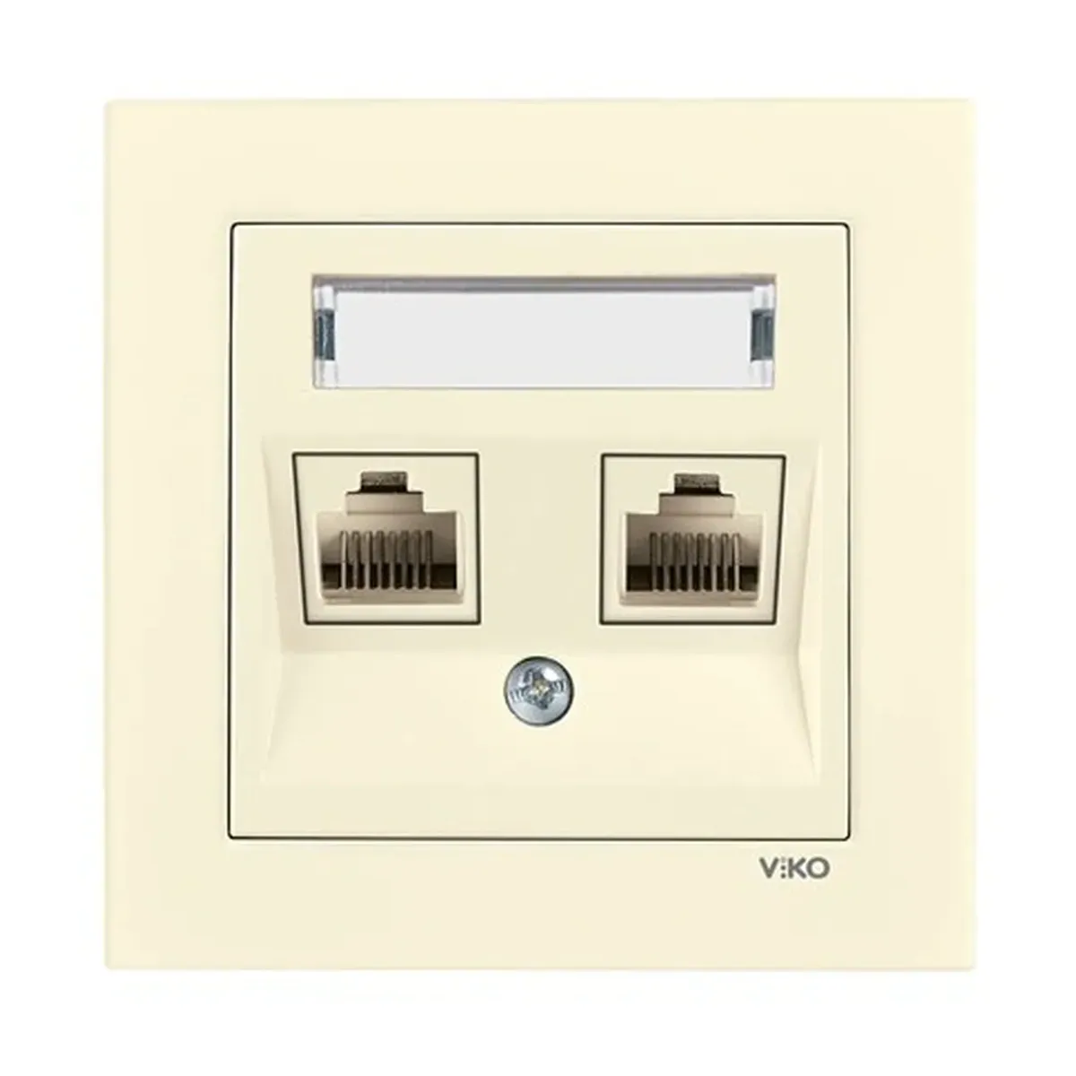 Viko Karre 55 Double Labeled Cream Data Socket (2 x RJ45 CAT6)