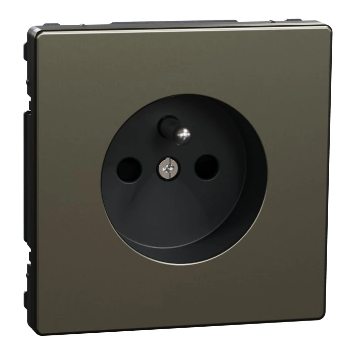 Schneider Electric MTN2500-6050 Socket-outlet , pin earth, shut., screwl. term., nickel, glossy, System Design