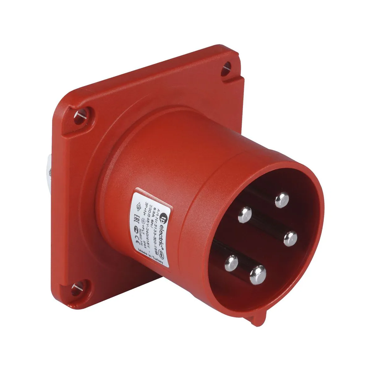 TP Elektrik 3133-320-1600 CEE 5x63A Machine Plug (straight) (100x100), IP 44, 6h