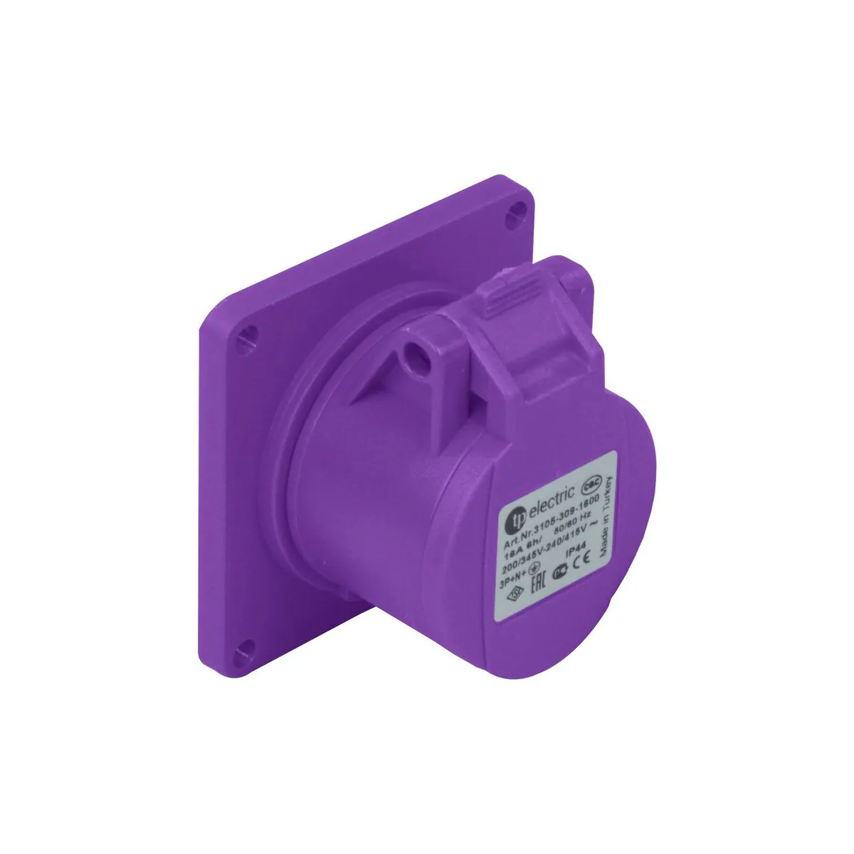 TP Elektrik 3118-321-0400-10h CEE 2x16A Makine Prizi (düz) (70x70), IP 44, 10h — temsili aile görseli