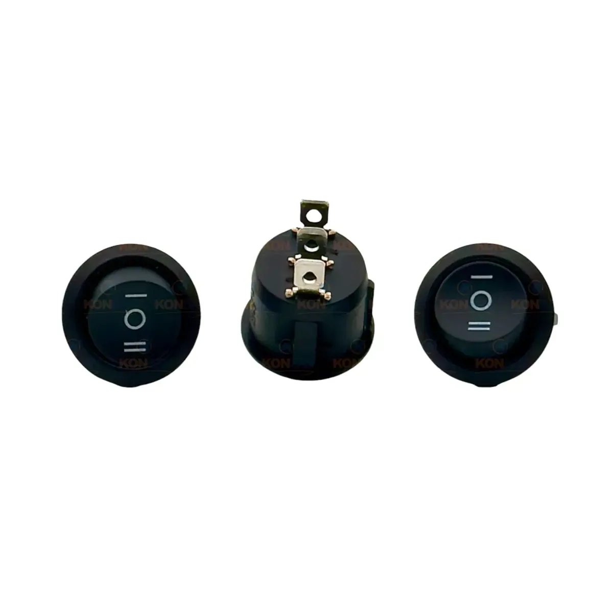 HWA-134 Round I-0-2 Non-Illuminated Black Switch 3P