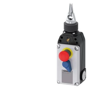 Siemens 3SE7141-1EG10 Emniyet Şalteri Donanımı 75m’ye kadar, 3NC+1NO kontak, Entegre Acil Durdurma Butonu, IP67