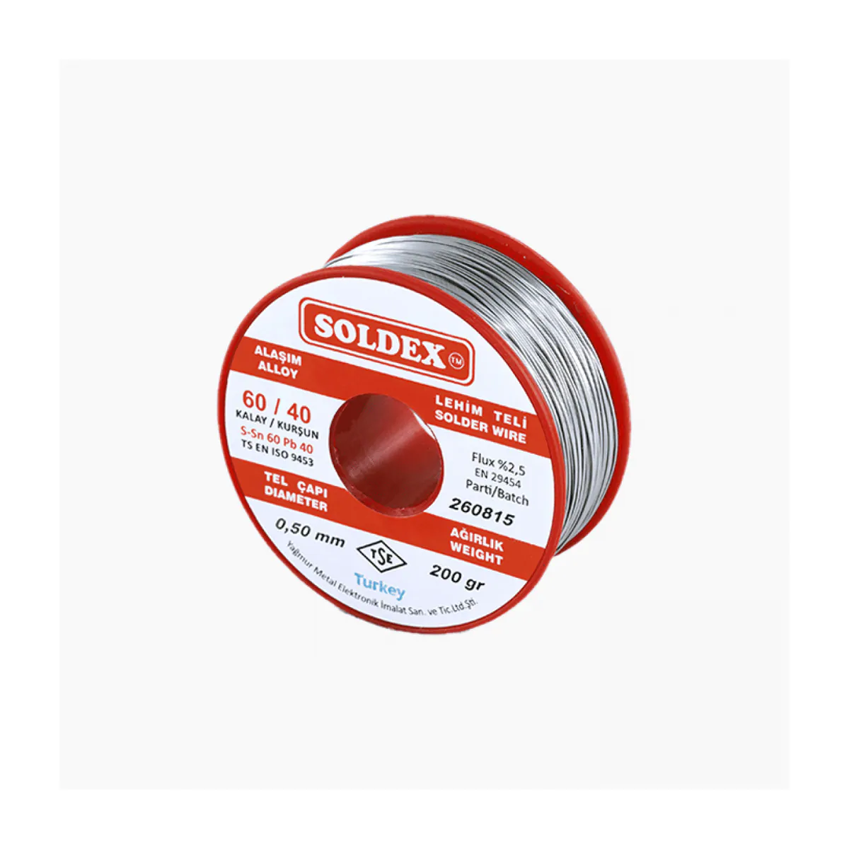 Soldex 60/40 0,50 mm lehim teli 200 gr makara
