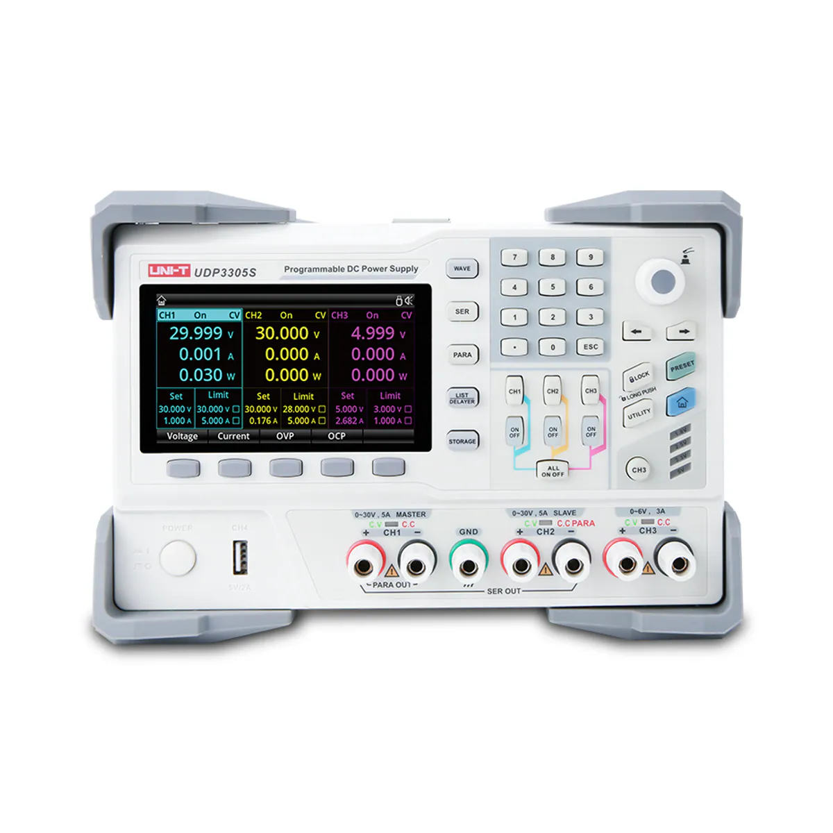 Unit UDP3305S 2x30V 5A + 6V 3A + USB 4-Channel Programmable Linear DC Power Supply 328W