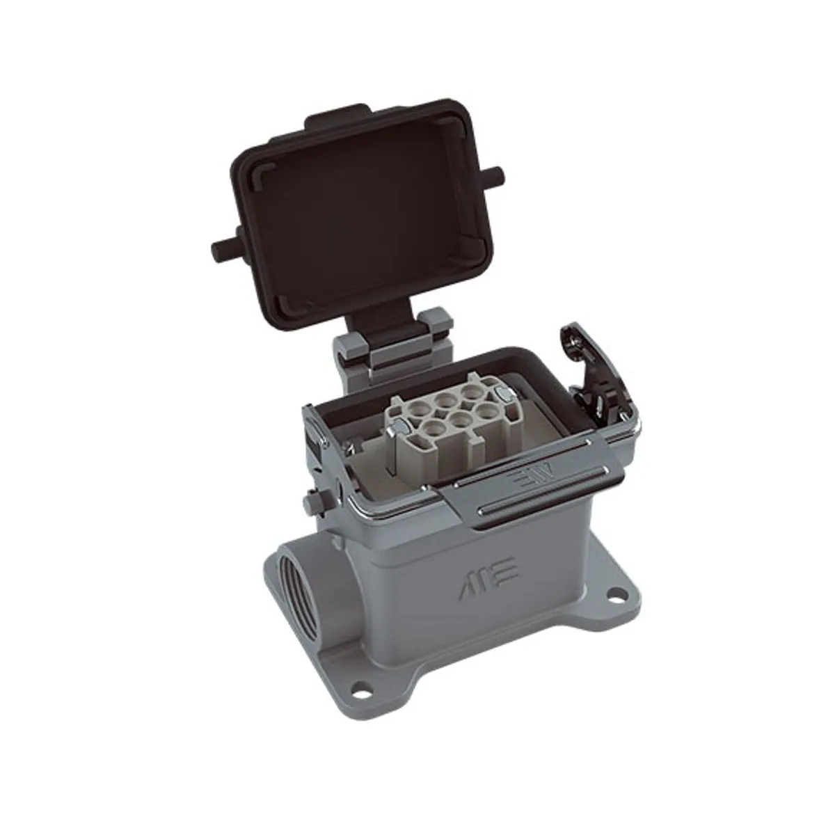Mete Enerji 403702 6x16A Multi Wall Socket Latched Hinged Cover