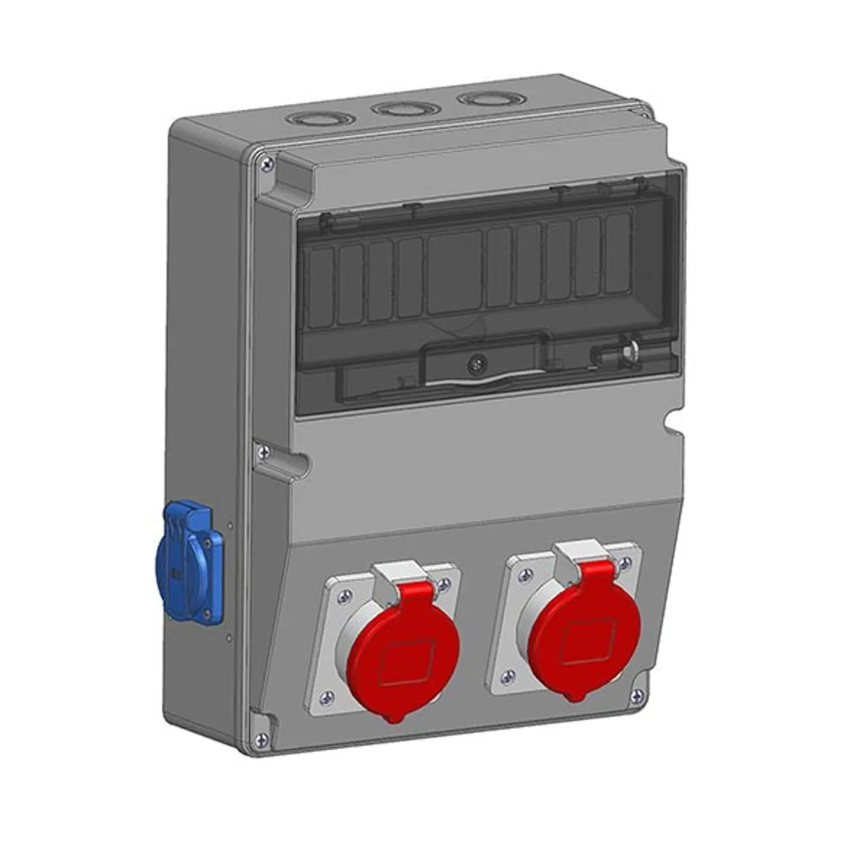 Mete Enerji 70065050B013 2 pcs 3x16A IP44 Rubber Machine Socket on Front + 2 pcs 1x16A IP44 Panel Socket on Side