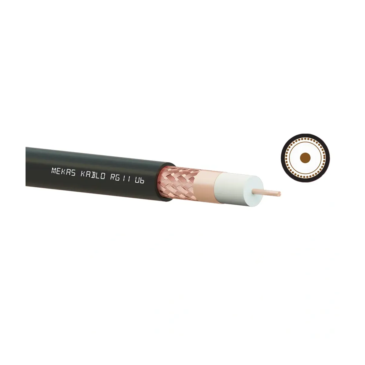 Mekas 1.63mm RG11 U6 Coaxial Outdoor Satellite TV Broadcast Cable
