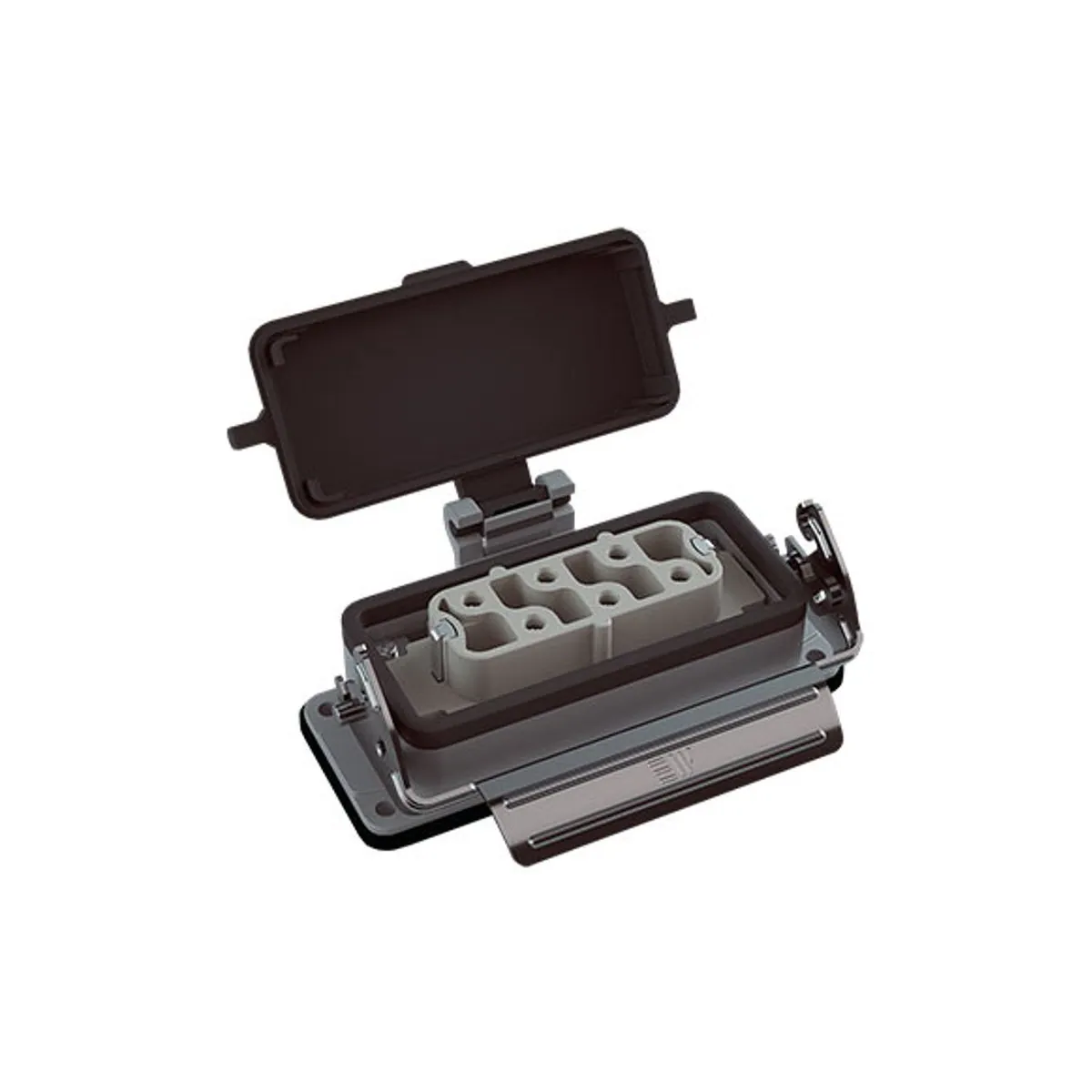 Mete Enerji 403740S 6x35A Multi-Pole Machine Socket Single Metal Latch Hinged Cover