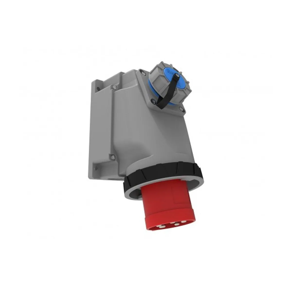 Bemis BC1-4504-7238 CEE 90° Angled Wall Plug with 1/16A. Machine Socket 63 A 3P+E IP67