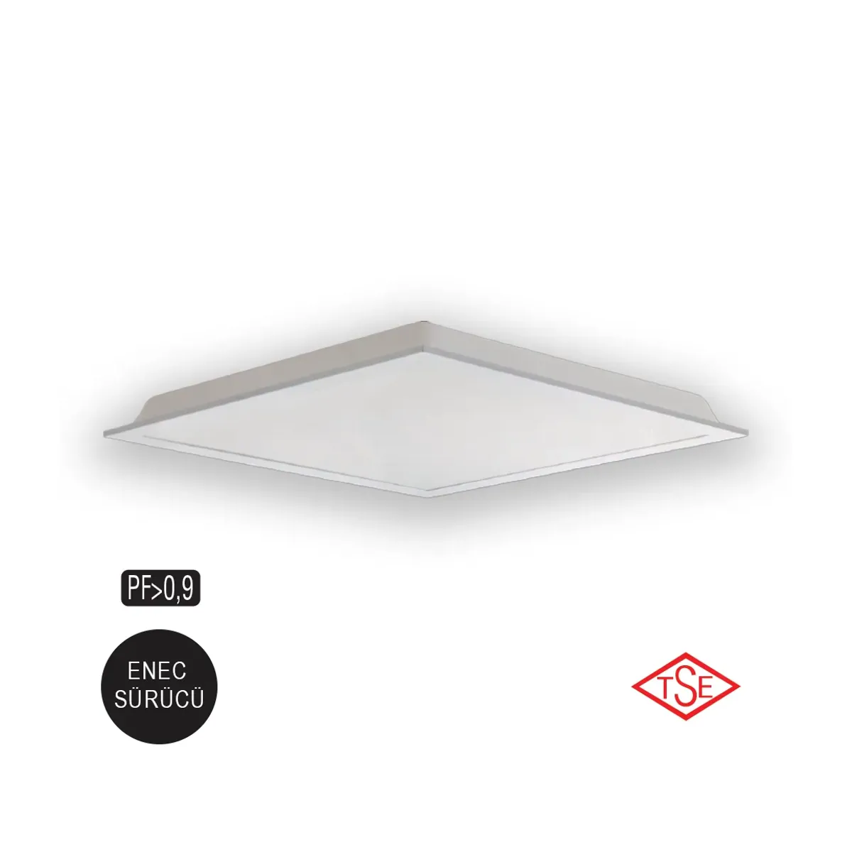 12W Sıva Altı 30x30 Kare 4000 K ENEC Sürücülü - TSE Supra Serisi Backlight LED Panel Armatür