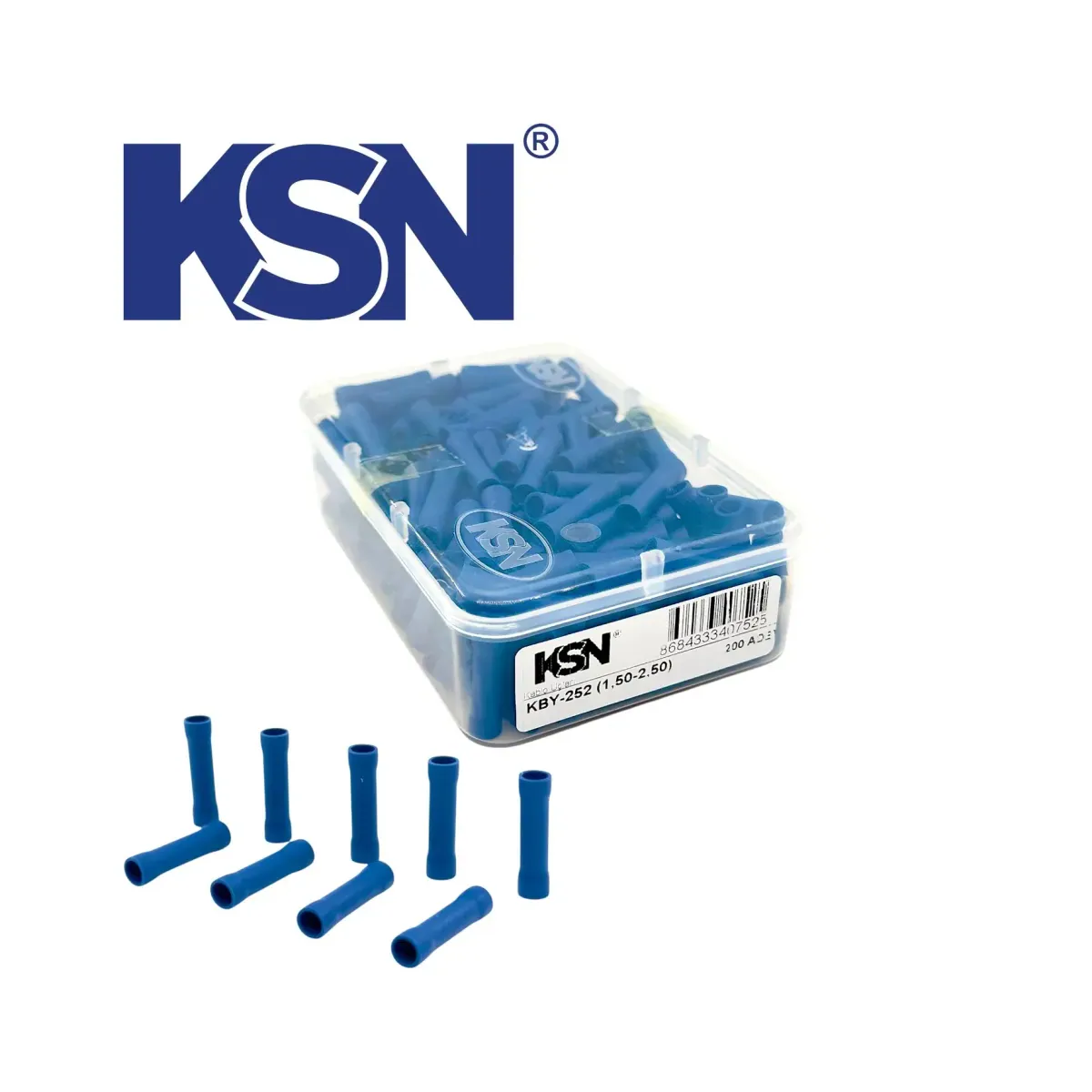 1,50-2,50mm2 İzoleli Mavi Ek Muf (200ad/Kutu)