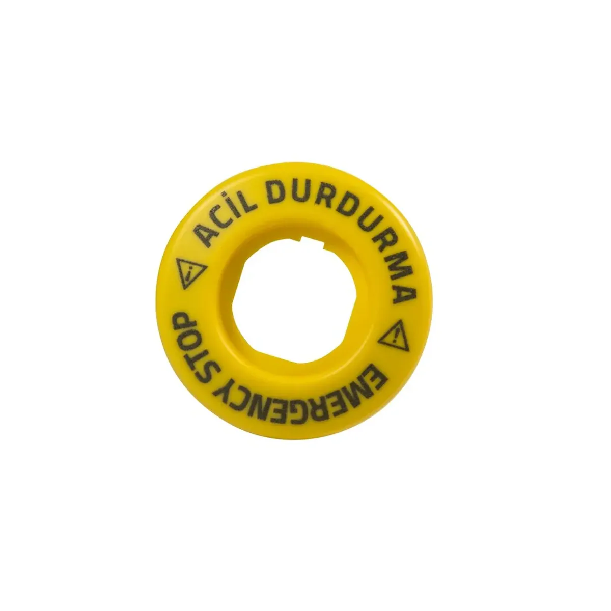 Emas B ve C Serisi EMERGENCY STOP - ACİL DURDURMA Baskılı Plastik Sürekli Yanar LED'li Etiket 60mm 24V AC/DC Buton Aksesuarı BET60LED1