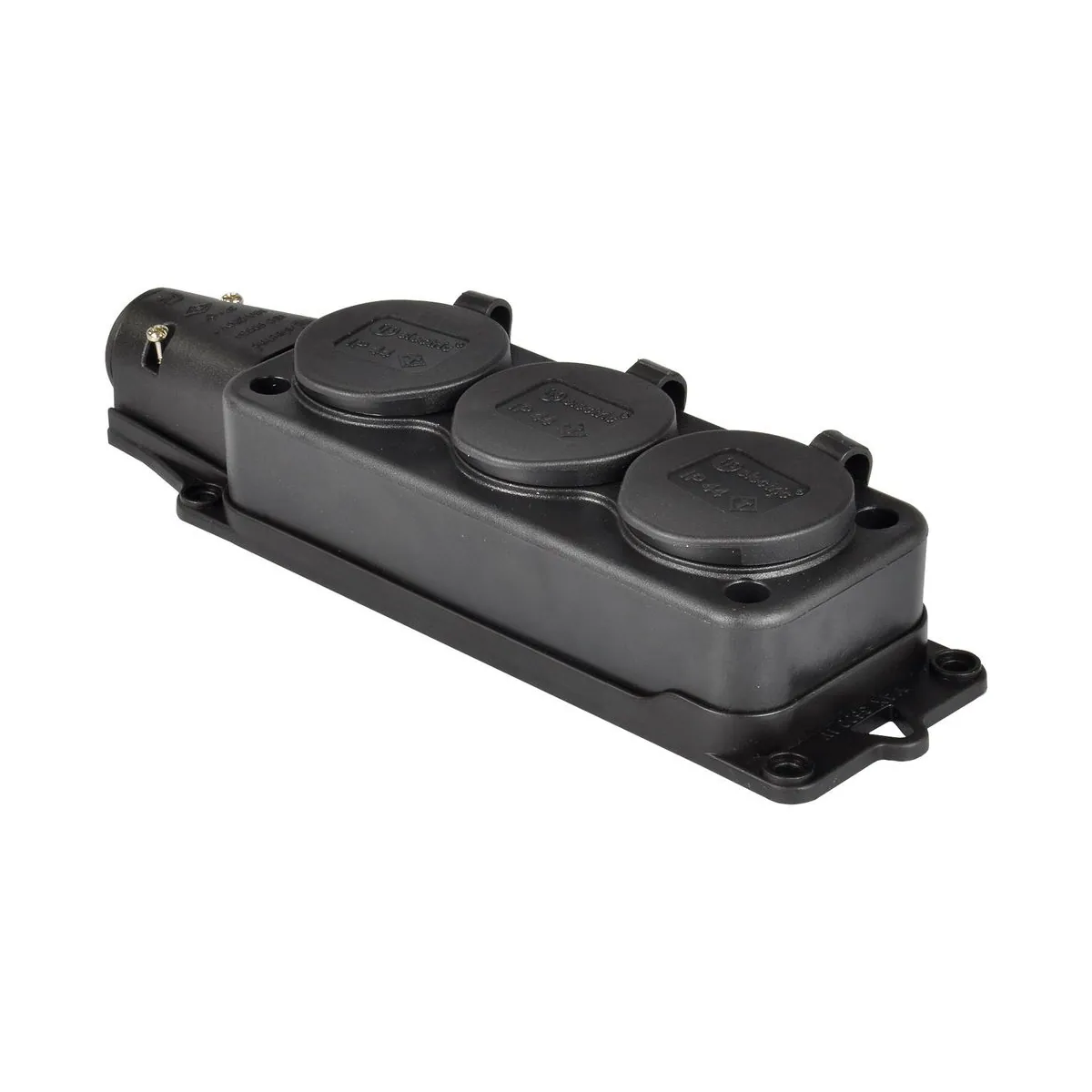 TP Elektrik 3101-308-0300 1x16A Kauçuk Üçlü Grup Priz, IP 44, Siyah