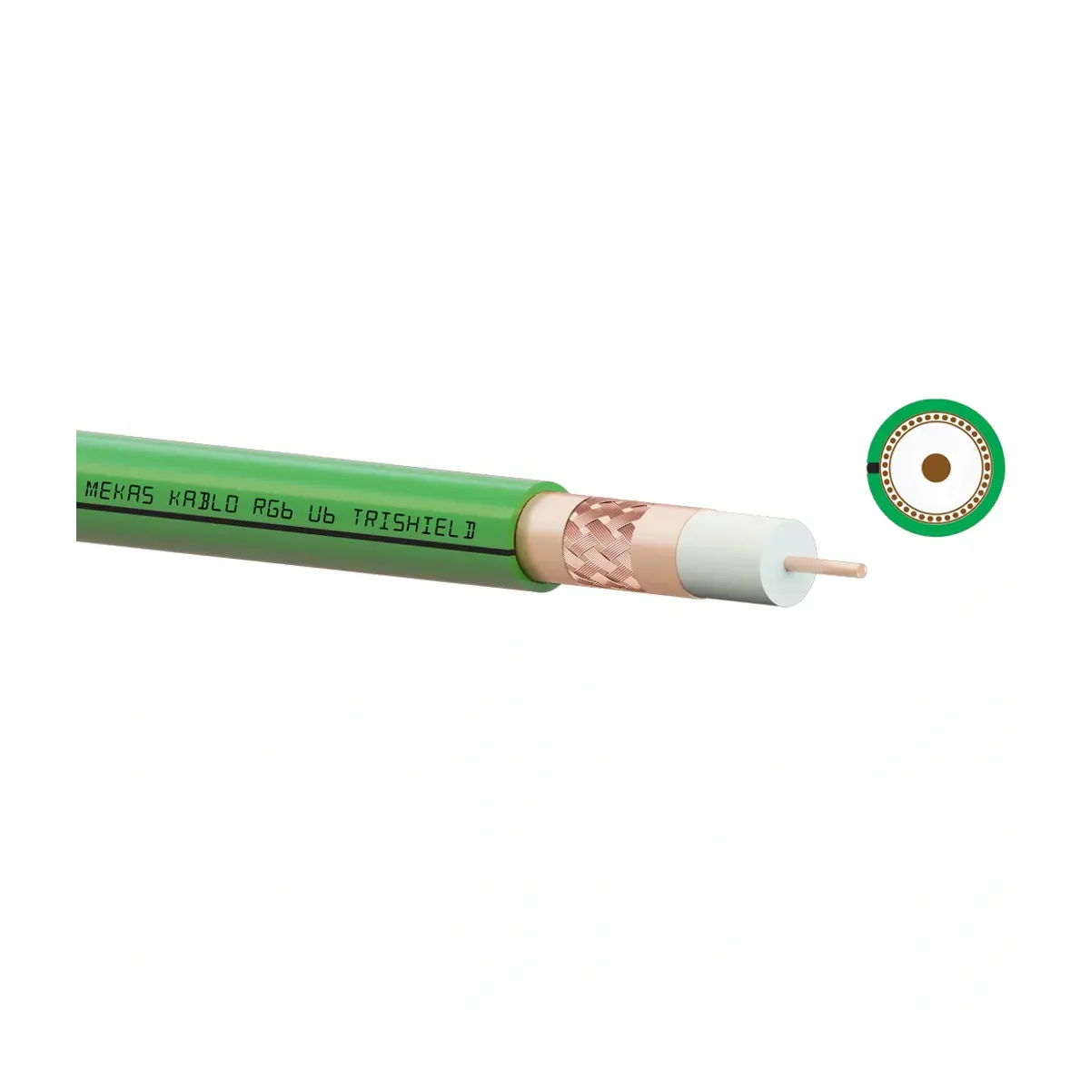 Mekas 1.02 mm RG6 U6 Halogen-Free Shielded Coaxial Satellite Antenna TV Cable