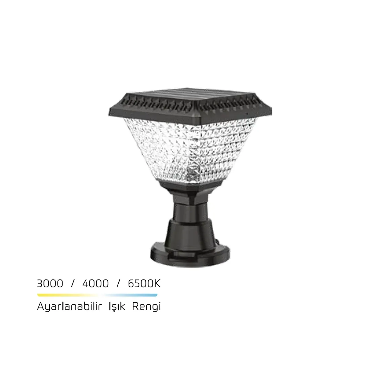30W Adjustable-Light 270lm Solar Curb-Top Garden Luminaire
