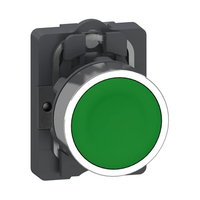 Schneider Electric XA2AA31 Push Button, Flush-Mounted, Green, 1NO