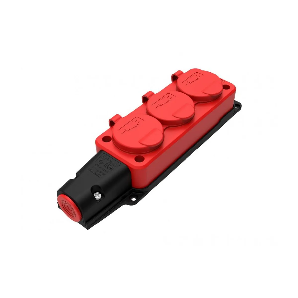 Bemis BV6-1402-3613 Rubber Three-Way Group Socket (Red) 16 A 2P+E IP54