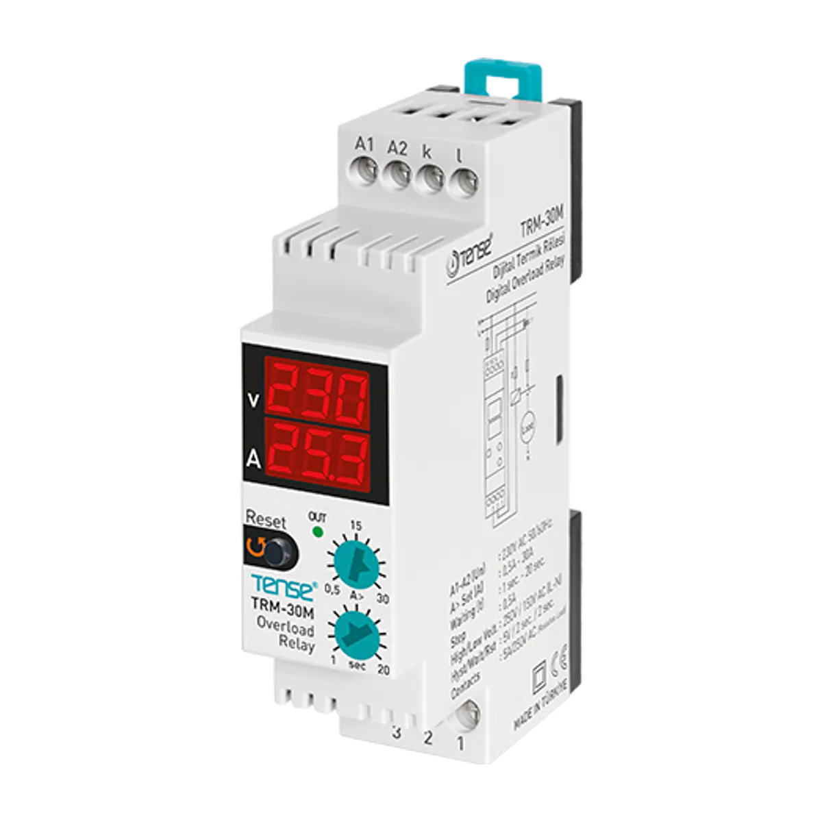 Tense TRM-30M Digital Thermal Overload Relay, 0.5–30 A