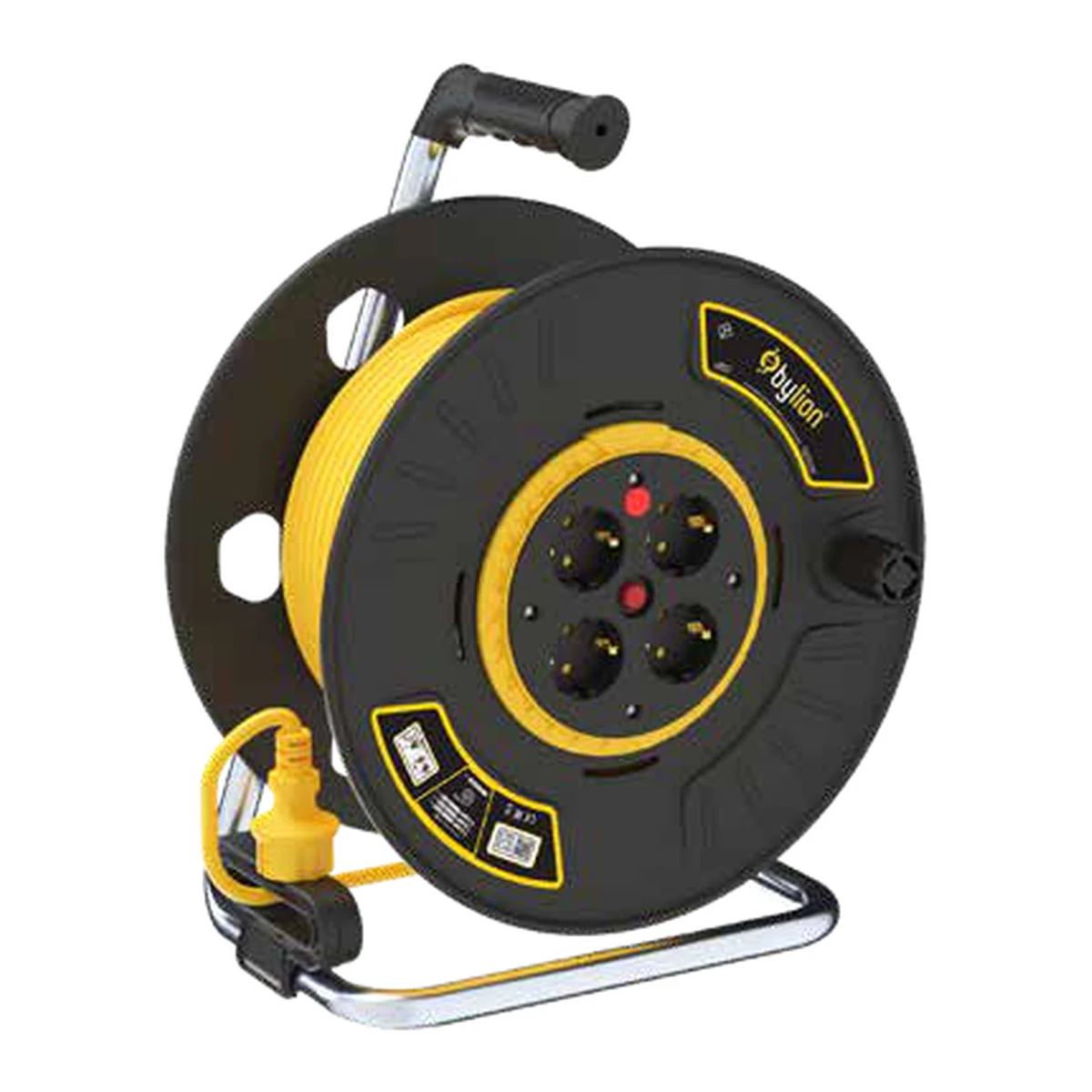 Bylion 196-404-3360 PLE-60325-F Kablo Makarası 60 m 3G2,5 4 priz F tipi (Schuko) IP20 Sarı — üreticinin temsili aile görseli