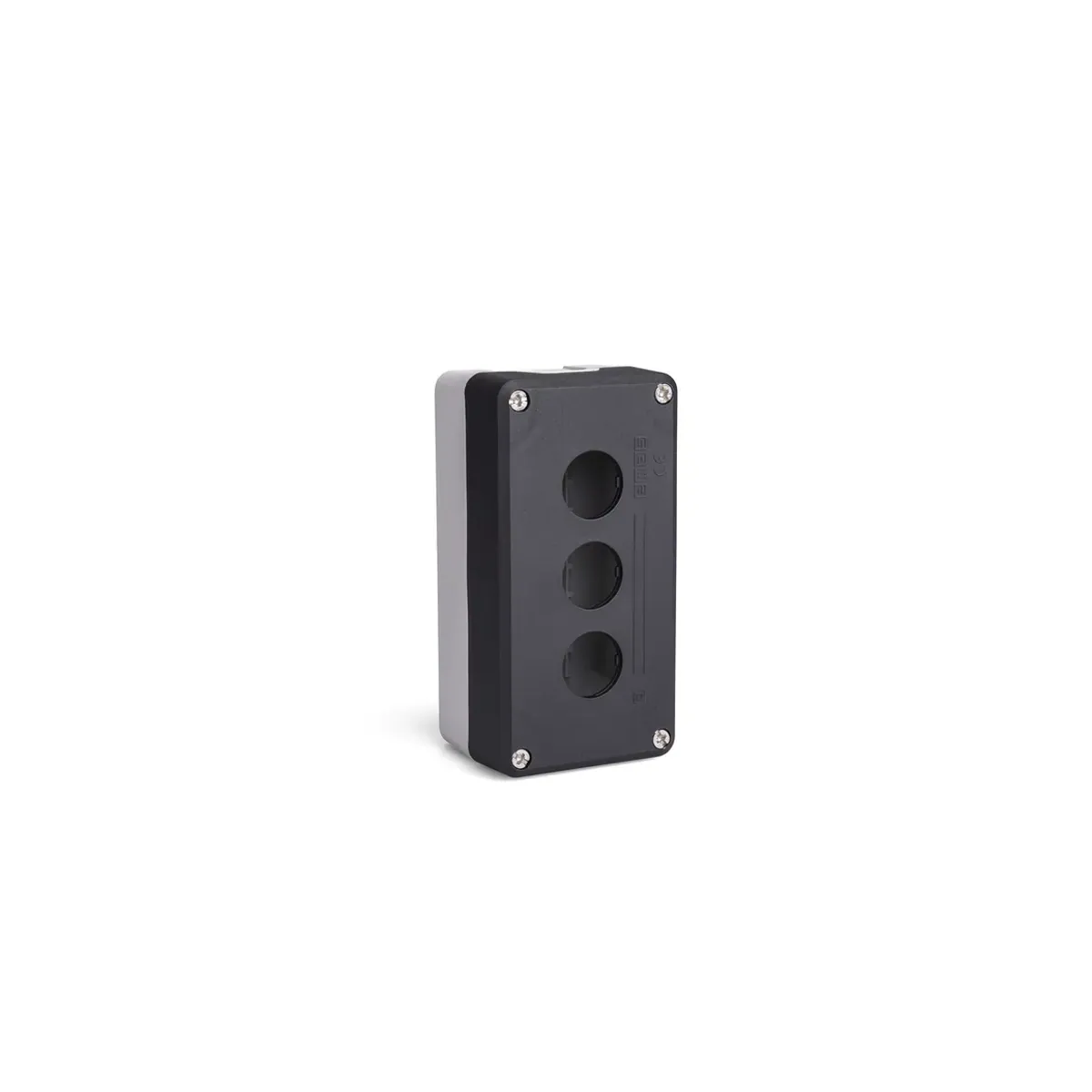 Emas P Series Plastic 3-Hole Empty Black-Gray Control Box P3BOS
