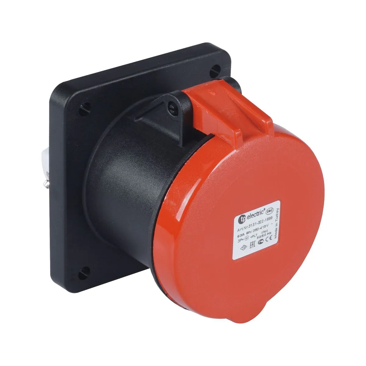 TP Elektrik 3131-322-1699 CEE 4x63A Makine Prizi (düz) (100x107) (GT), IP 44, 6h