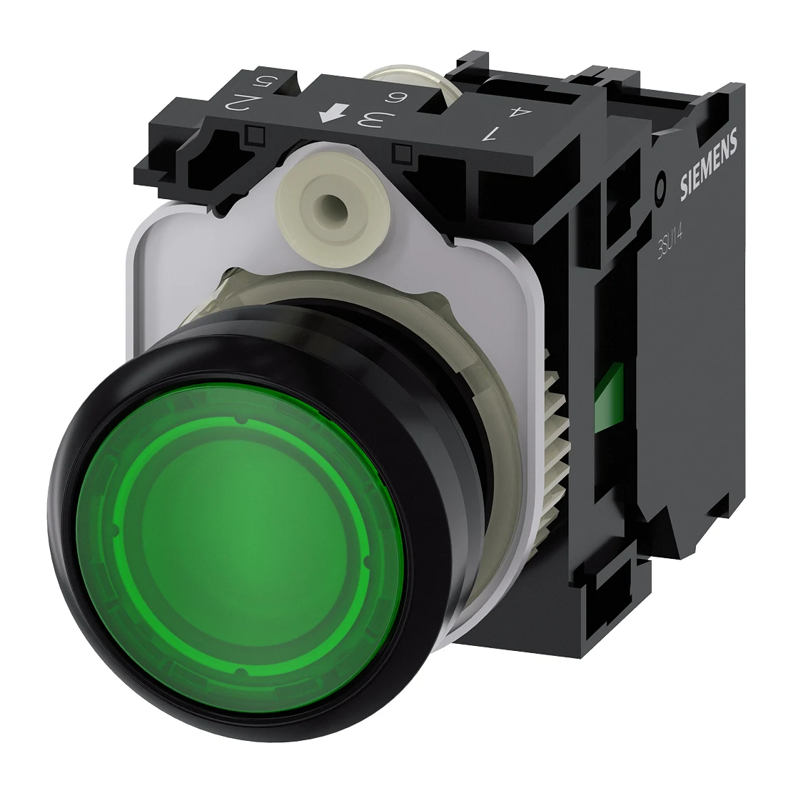 Siemens 3SU1102-0AB40-1BA0 Control Push Button Green 24 AC/DC 1NO