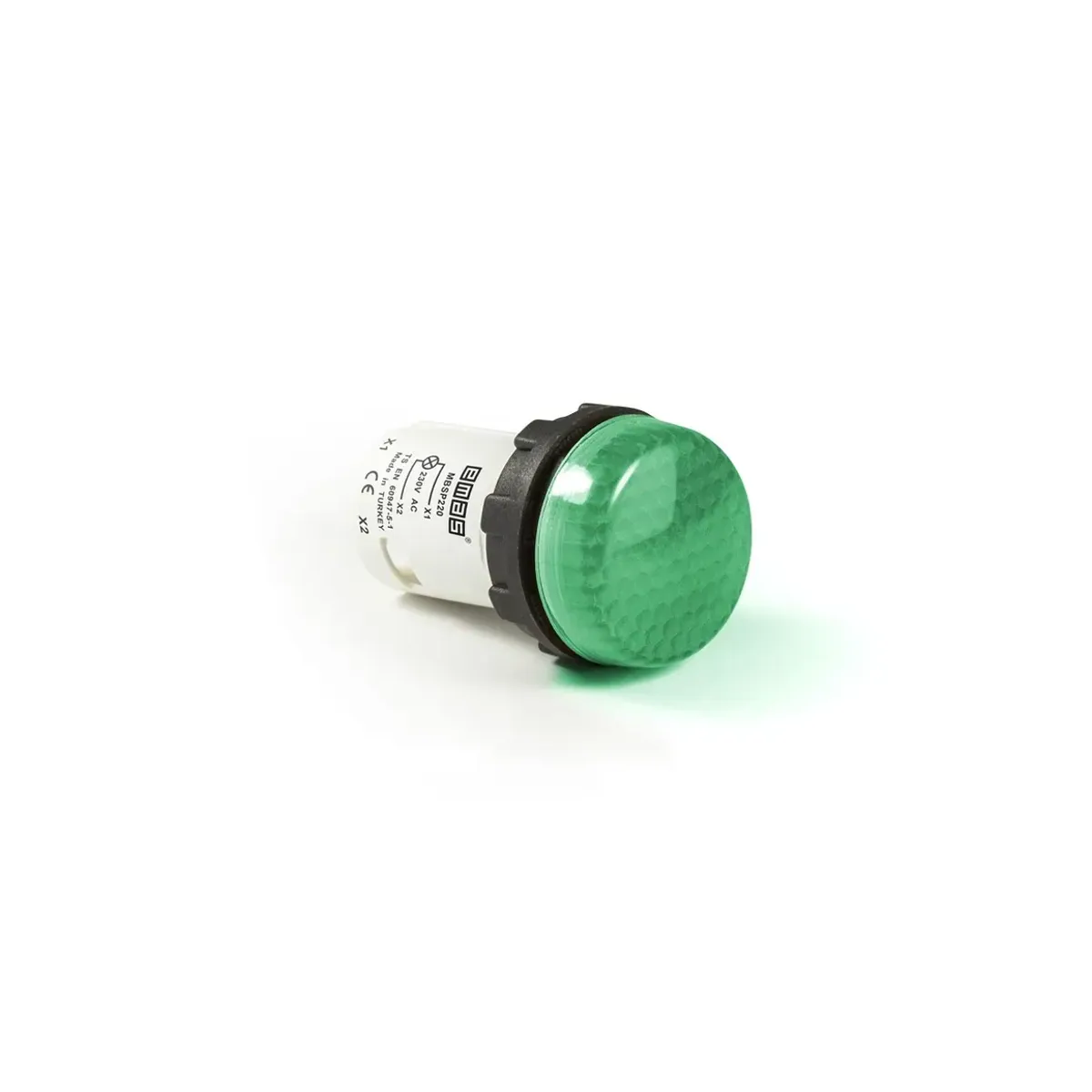 Emas MB Series Plastic LED Honeycomb Lens Monoblock Round 220V AC Green 22mm Pilot Light IP50